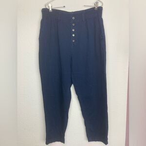 Time and Tru brushed twill trousers w/ elastic high waist vibes